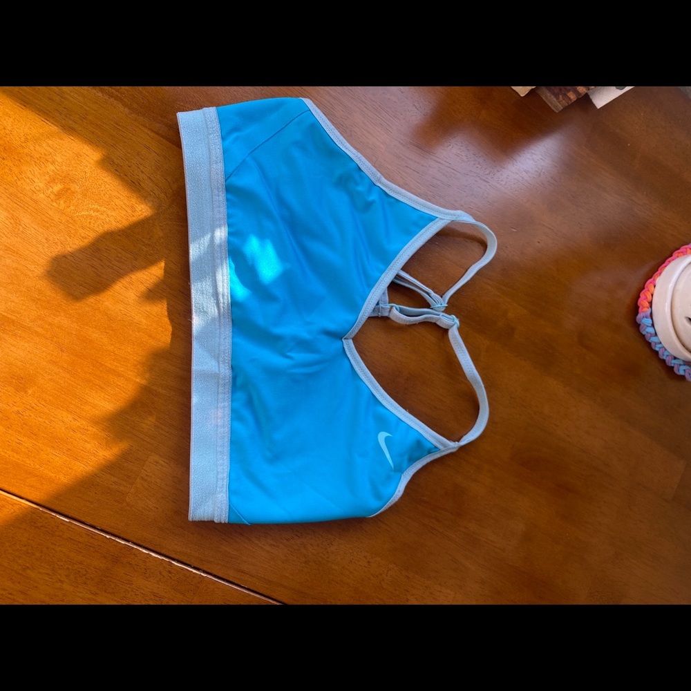 Blue Nike sports bra